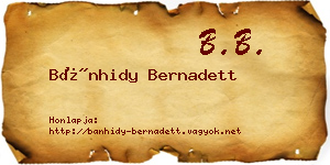 Bánhidy Bernadett névjegykártya